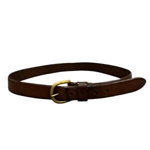 Polo by Ralph Lauren Brown Leather Belt with Gold Buckle